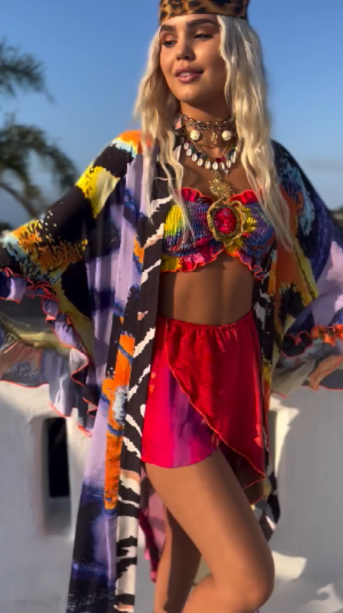 Bohemian Vacation Printed Kimono 7266