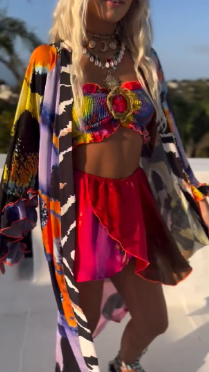 Bohemian Vacation Printed Kimono 7266