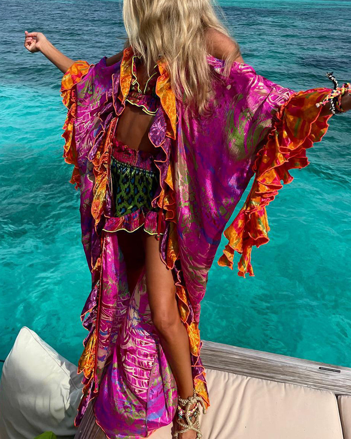 Bohemian Vacation Printed Kimono f86c